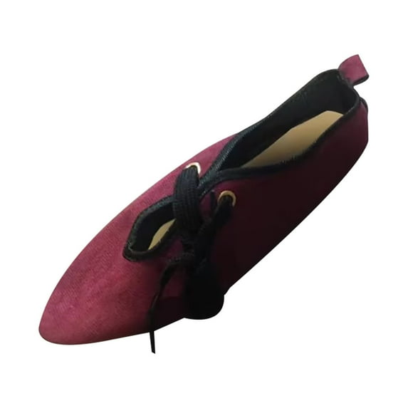 KIJBLAE Women's Suede Lace-Up Flats Bowknot Pointed Toe Slip-On Shoes Loafers Office Ladies Basic Ballerina Flats Wine 36
