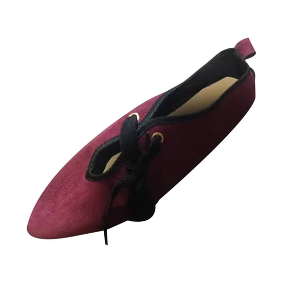 KIJBLAE Women's Suede Lace-Up Flats Bowknot Pointed Toe Slip-On Shoes Loafers Office Ladies Basic Ballerina Flats Wine 38