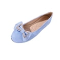 thumbnail image 1 of KIJBLAE Women's Vintage Bow Knot Low Cut Flats, Solid Slip On Lazy Daily Comfortable Casual Moccasins Light Blue 36, 1 of 9
