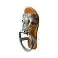 thumbnail image 1 of KIJBLAE Women's Wedges Shoes Mouth Slip-on Slope Heel Shoes Casual Bohemian Rhinestone Roman Sandals Silver 38 Lady Wedges Shoes, 1 of 5