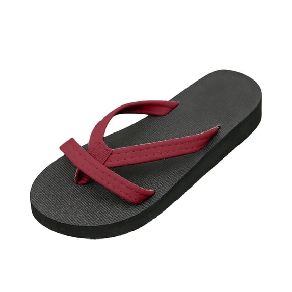 KIJBLAE Women's Wide Width Cross Strap Flat Beach Sandals, Casual Lightweight Non Slip Open Toe Slides for Summer Daily Wear Wine 42