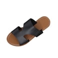 thumbnail image 1 of KIJBLAE Women's Wide Width One Band Open Toe Slide Sandals, Fashion Comfort Casual Outdoor Beach Slippers Spring Summer Black 40, 1 of 8