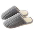 thumbnail image 1 of KIJBLAE Women's Winter Warm Soft Plush Slippers Fuzzy Cross Band House Bedroom Shoes Indoor Slip on Flats Solid Color Home Floor Slippers Gray 40, 1 of 3