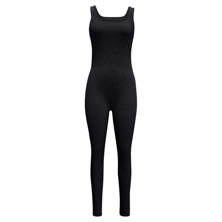 KIJBLAE Womens Sleeveless Shapewear Yoga Jumpsuit Bodysuit Summer Fashion  Workout Jumpsuit 2023 Slimming Skinny Jumpsuit Comfortable Long Playsuit