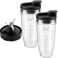 thumbnail image 1 of Blender Replacement Parts for Ninja, 24oz Ninja Blender Cups with To-Go Lids, 7 Fins Extractor Blade, Compatible with Nutri Ninja Auto iQ Blenders BL2012 BN801 BL480-30 BL640-30 BL642-30 NN100-30, 1 of 9