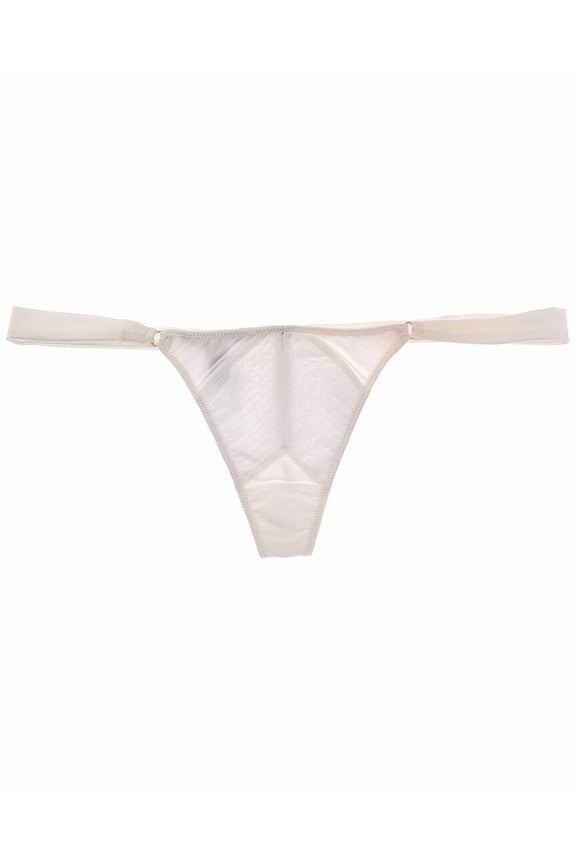 womens  Le Bang Silk G-String, s, White