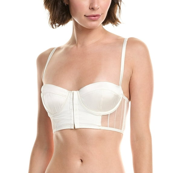 KIKI DE MONTPARNASSE womens Muse Silk-Blend Bustier, 36C, White