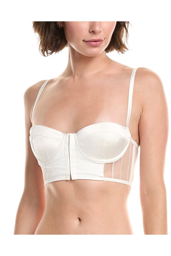 womens Muse Silk-Blend Bustier, 36D, White