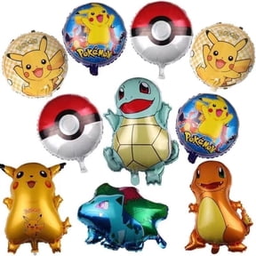 Pokemon Large Birthday Party Balloons, 15 Pcs Pikachu and Friends Foil Balloons Set