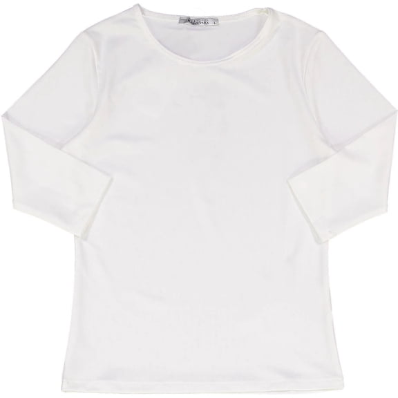 KIKI RIKI Girls Soft Stretchy Lycra Feel 3/4 Sleeve T-Shirt Shell Ivory Medium