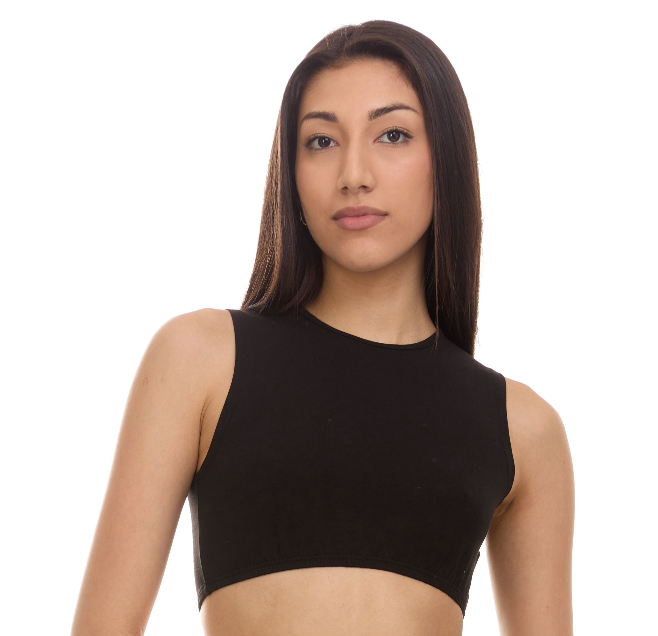 Womens Sleeveless Crop Shell Black xx large