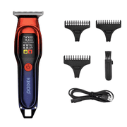 KIKIDO Cordless Hair Clipper for Men, Professional Electric Hair Trimmer with Intelligent LED Digital Display, 2-Speed Adjustment 6000-7000RPM, Stainless Steel Round Safety Blade, 3 Limit Combs 1-3mm