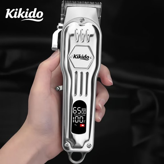 KIKIDO Professional Metal Hair Clipper for Men - Durable Electric Hair Clipper with Continuous Battery Life and Multi Model Comb Set, Gift Box Included