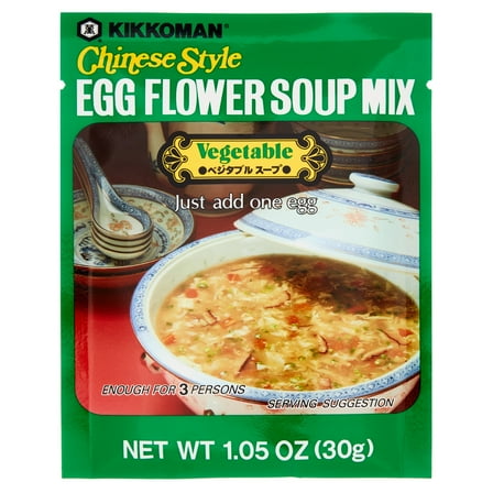 KIKKOMAN, EGG FLOWER SOUP MIX VEGETABLES, 1pack, 1.05 oz. (30g)