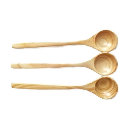 KIKUSUI Hinoki Coffee Spoon Set 3 Pieces - Japanese Wooden Tea and Demitasse Spoons - Made in Japan