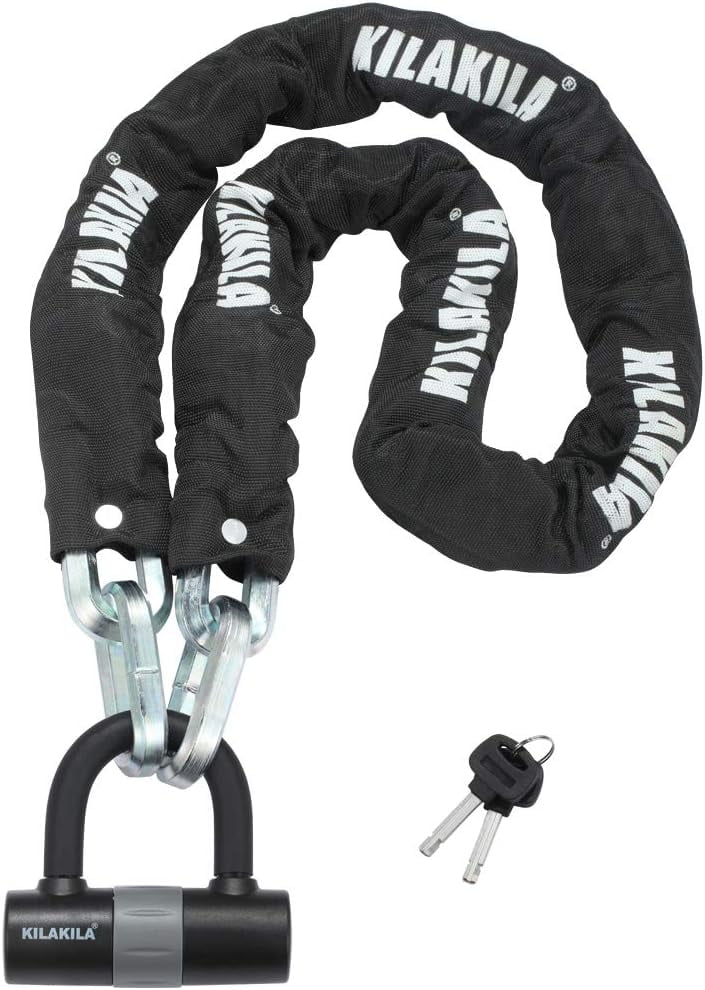 KILAKILA Security Chain Lock Heavy Duty Bike Lock 12mm Bicycle Lock
