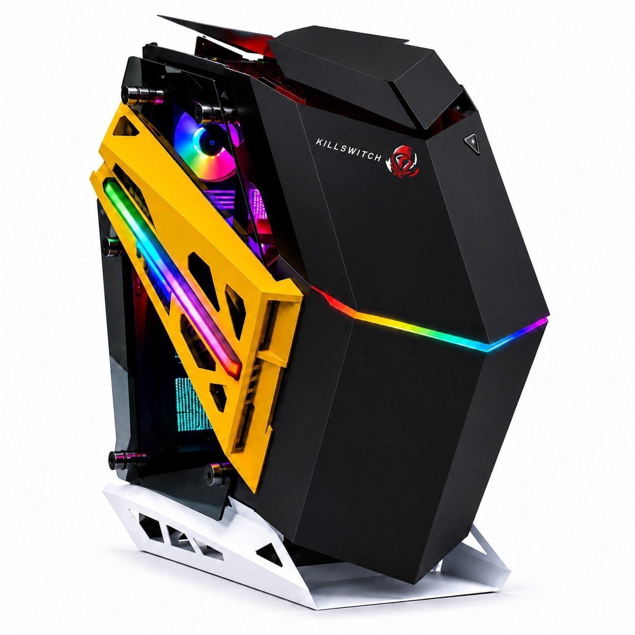 KILLSWITCH KS-100G ATX Gaming PC Case with 4 ARGB Fans, Tempered Glass ...