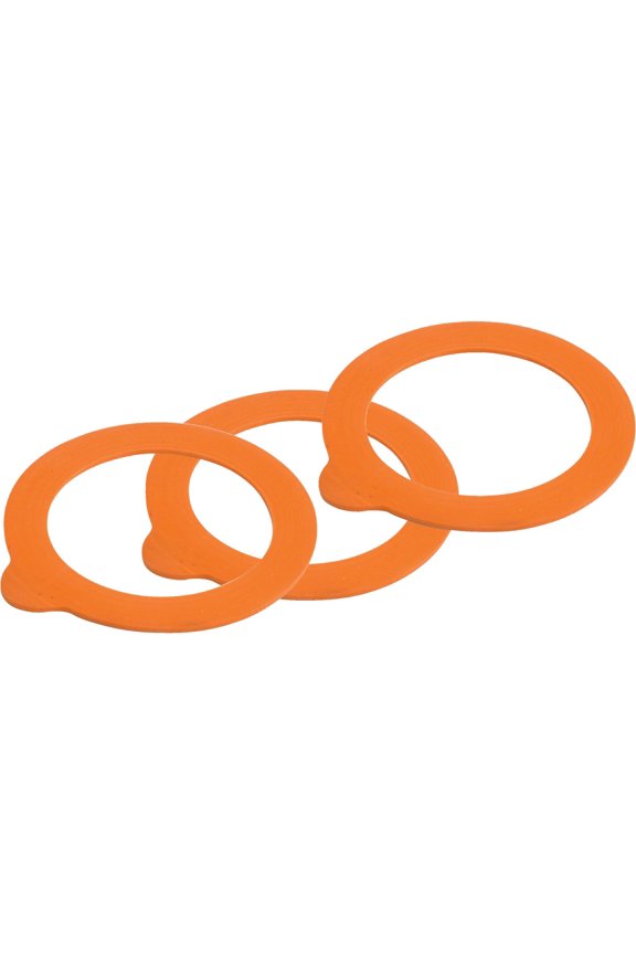 Baker Mercantile Kilner Replacement Jar Seals - Rubber, Orange - 6 Count