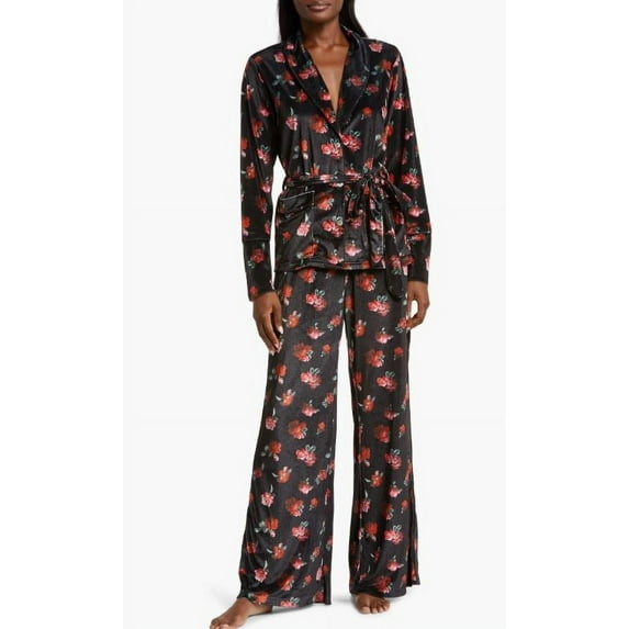 KILO BRAVA Women's MultiWrap Wide Leg Velvet Pajamas , XL