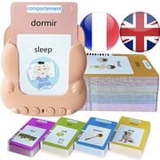 KILOGOGRAPH French Talking Flash Cards Bilingual - Pocket Speech for Toddlers, Gifts for Boys Girls, Orange