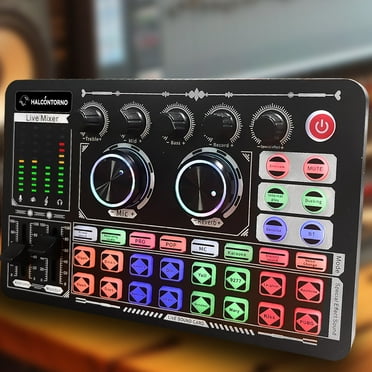 KILOGOGRAPH Podcast Sound Board F999 - Music Mixer Board for PC, DJ Mixer for Beginners, Audio Interface