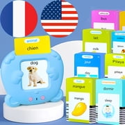 KILOGOGRAPH French Talking Flash Cards Bilingual - Pocket Speech for Toddlers, Gifts for Boys Girls, Blue