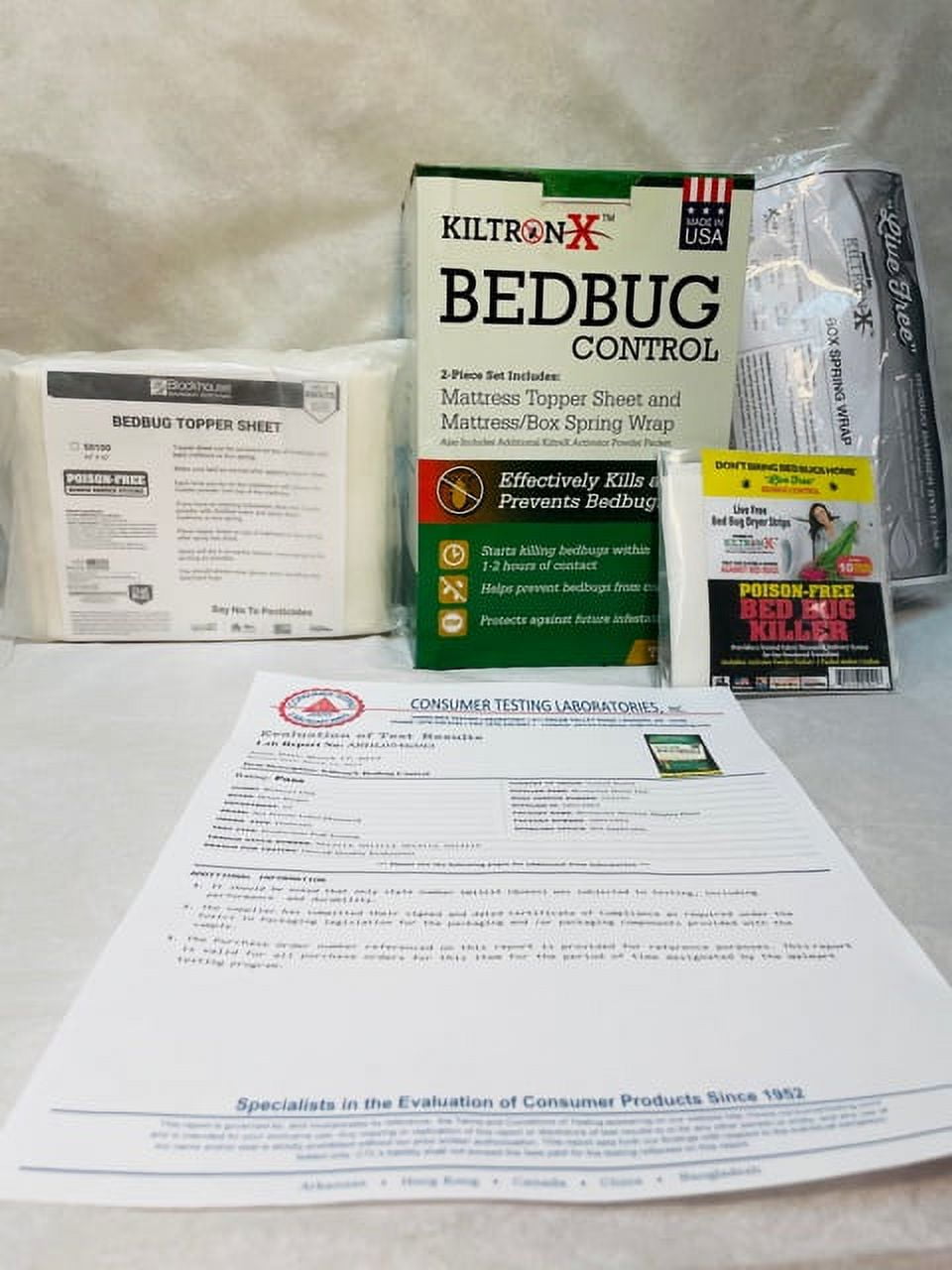KILTRONX Live Free POISON FREE Bedbug 3 PIECE Control SET (King Size)
