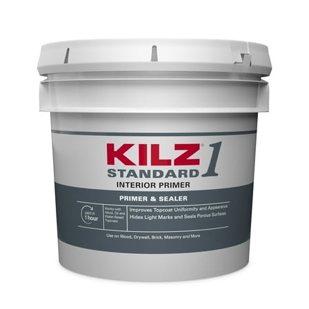KILZ® 1 STANDARD Interior Water-Based Wall Primer, Multi-Surface, 3.5 Gallon