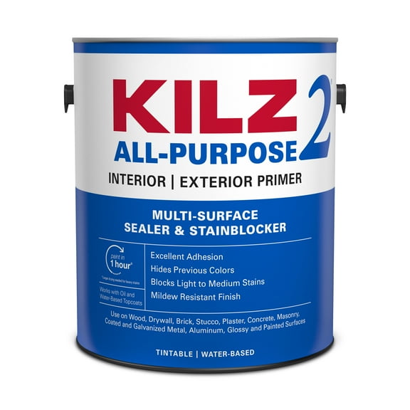 KILZ® 2 ALL PURPOSE Interior/Exterior Water-Based Multi-Surface Primer, 1 Gallon