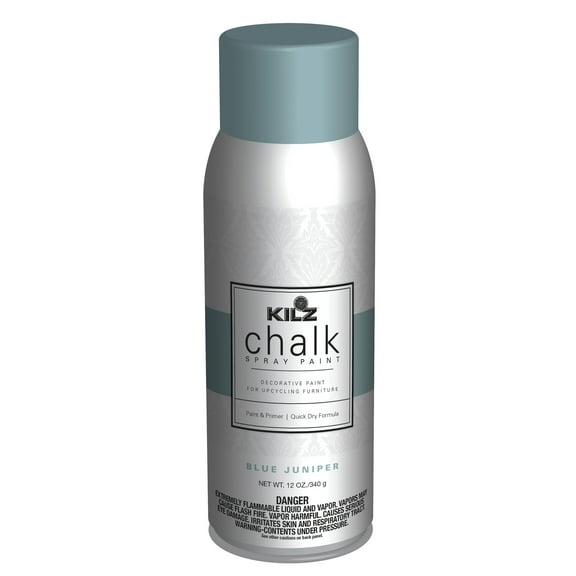 KILZ Chalk Spray Paint, Interior, Blue Juniper, 12 Ounces