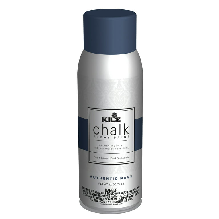 Kilz Chalk Spray Paint, Interior, Authentic Navy, 12 Ounces