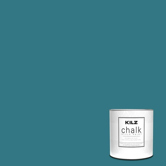 KILZ Chalk Style Paint, Interior, Ultra Flat, Basic Teal, 1 Quart