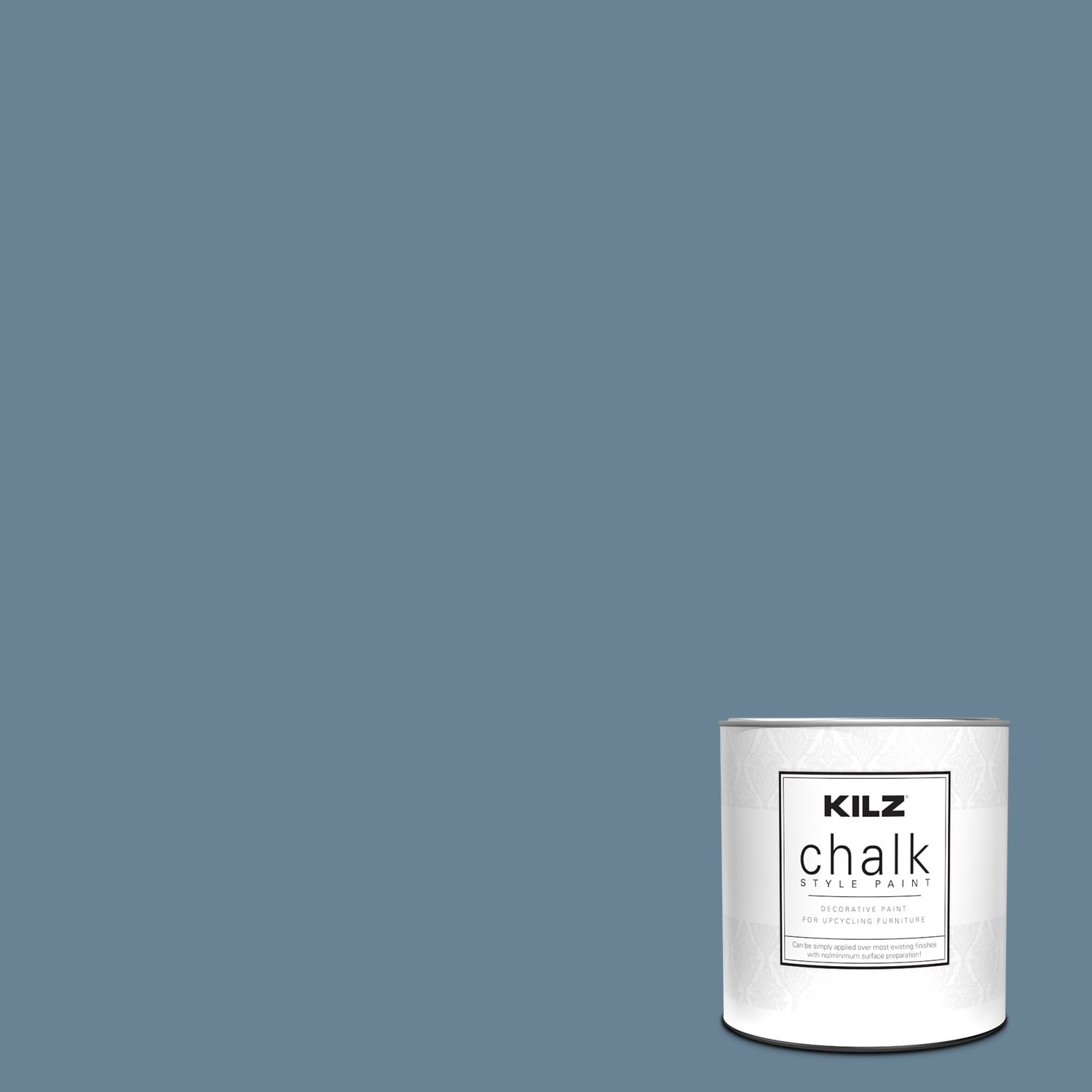 KILZ Chalk Style Paint, Interior, Ultra Flat, Swedish Blue, 1 Quart