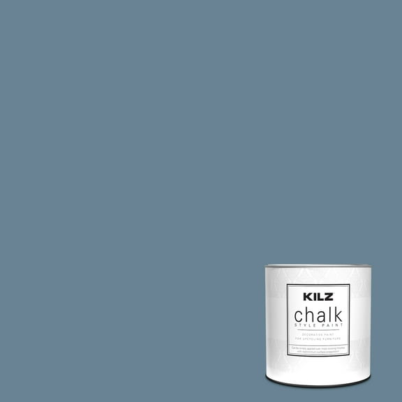 KILZ Chalk Style Paint, Interior, Ultra Flat, Swedish Blue, 1 Quart