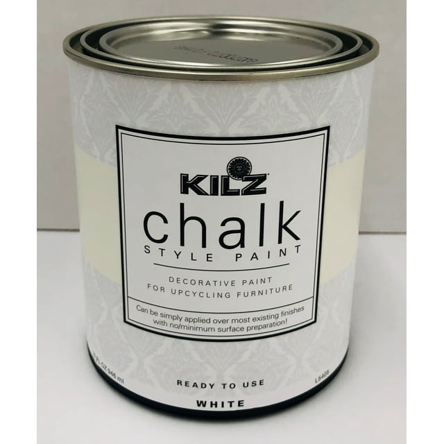 KILZ Chalk Style Paint, Interior, Ultra Flat, White, 1 Quart