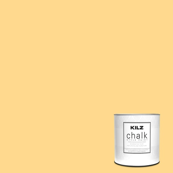 KILZ Chalk Style Paint, Interior, Ultra Flat, Yellow Duckling, 1 Quart