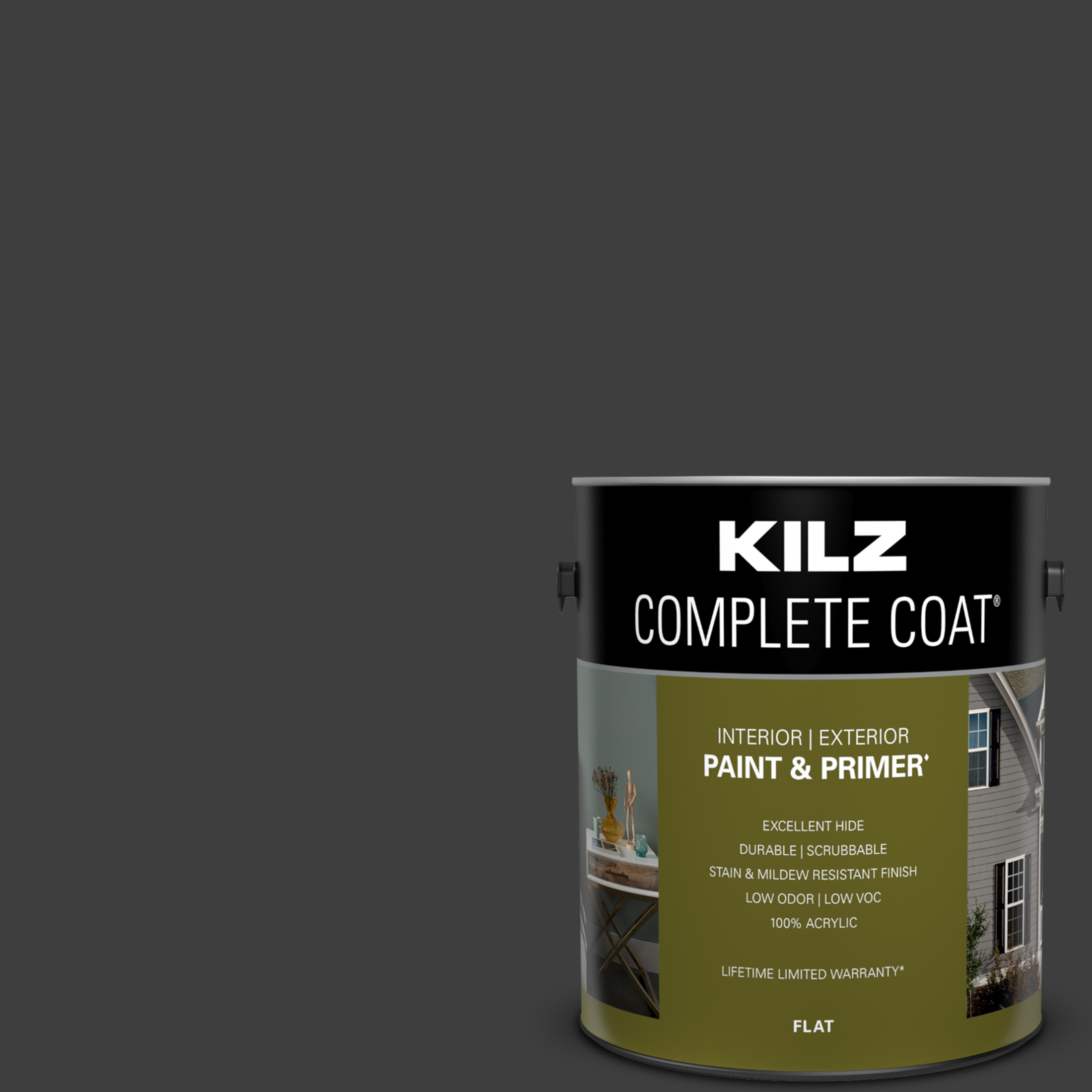 KILZ Complete Coat Paint & Primer, Interior/Exterior, Flat, Rebel, 1 Gallon - image 1 of 6