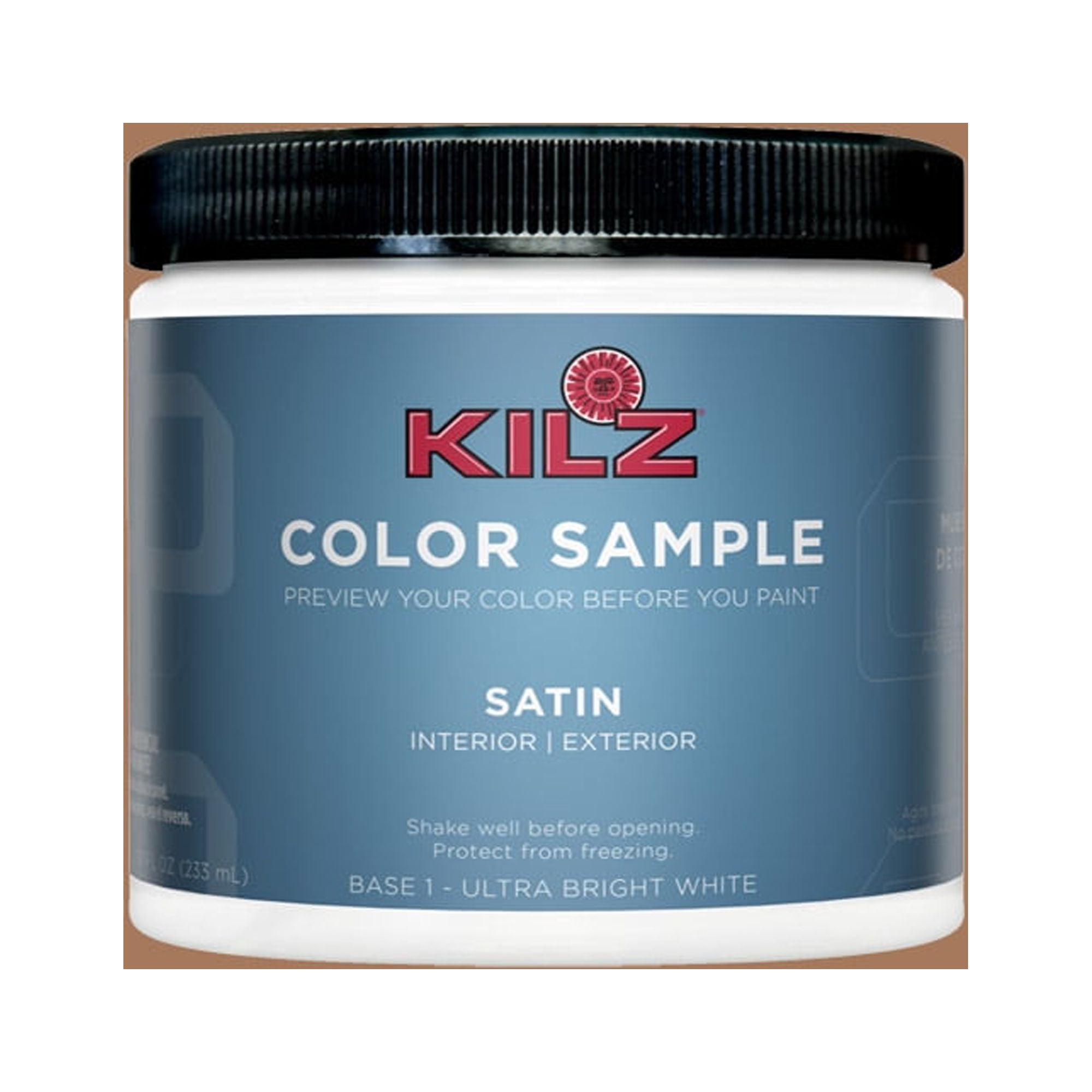 KILZ Complete Coat Paint & Primer, Interior/Exterior, Satin, Brown Bag, 8  Ounces