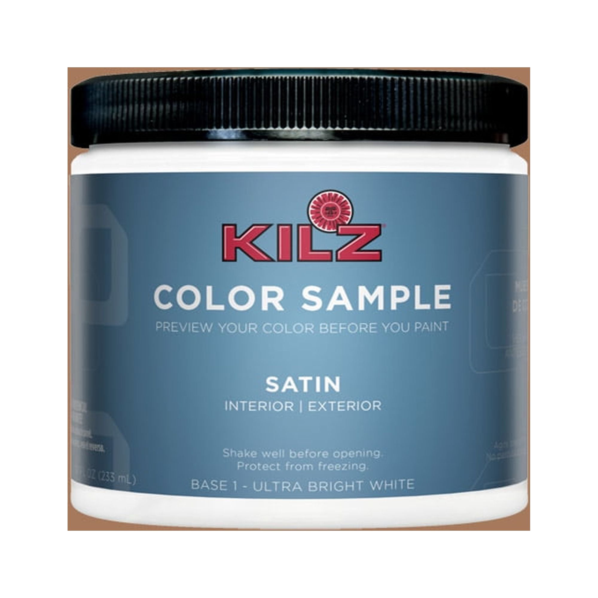 KILZ Complete Coat Paint & Primer, Interior/Exterior, Satin, Brown Bag