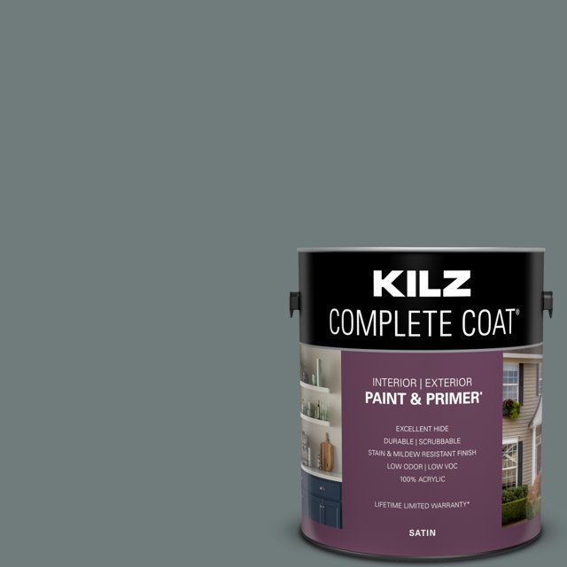 KILZ Complete Coat Paint & Primer, Interior/Exterior, Satin, Classic