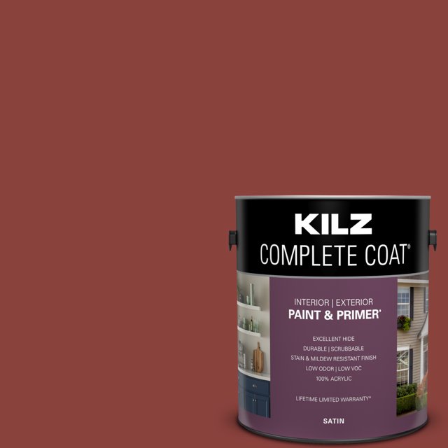 KILZ Complete Coat Paint & Primer, Interior/Exterior, Satin, Raging