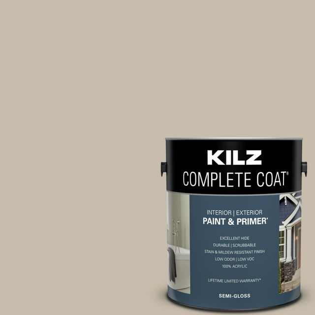 KILZ Complete Coat Paint & Primer, Interior/Exterior, SemiGloss