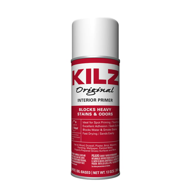 KILZ Original Oil-Base Multi Purpose Aerosol Primer, White, Aerosol Spray, 13 oz.