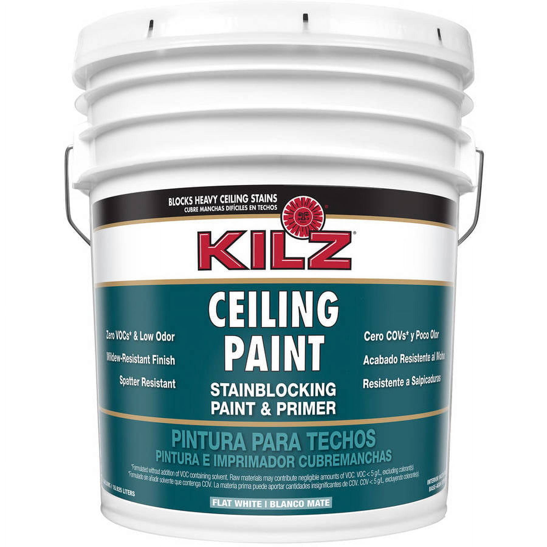 KILZ Stainblocking Interior Ceiling Paint and Primer in One, Flat White