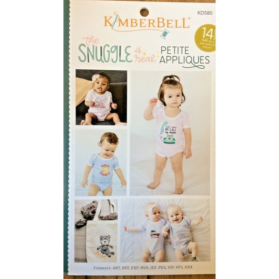 KIMBERBELL MACHINE EMBROIDERY CD #KD580 - THE SNUGGLE IS REAL - PETITE APPLIQUS