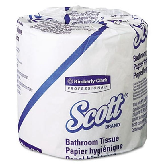 KIMBERLY-CLARK PROFESSIONAL* 05102CT Scott Standard One-ply Roll Bath Tissue- White- 1210 Sheet/Roll- 80 Rolls/Carton