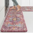 thumbnail image 1 of KIMDOE Kitchen Rugs Cushioned Anti Fatigue Kitchen Mat Non-Skid Waterproof Kitchen Runner Rug Ergonomic Comfort Foam Standing Mat for Kitchen Floors,Office,Laundry,Red 17"x29.5"+17"x47", 1 of 5