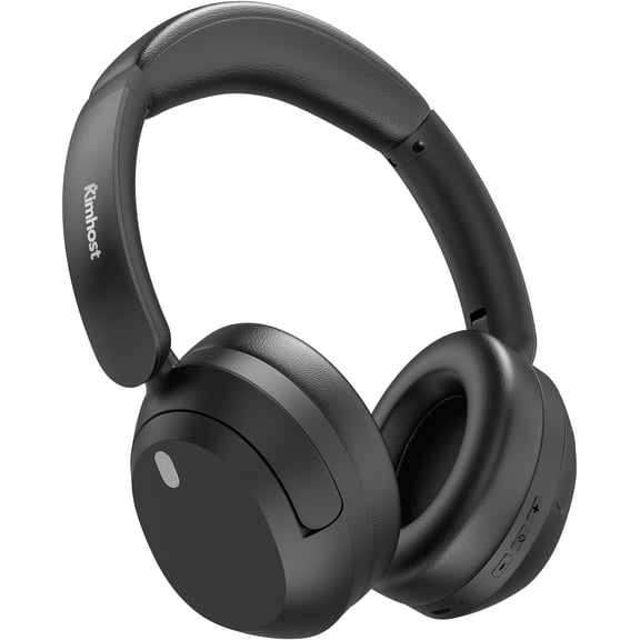 KIMHOST T30 Active Noise Cancelling Headphones, 120Hrs Playtime Bluetooth 5.3 Headphones, Multipoint, Deep Bass, Foldable, HiFi Stereo Wireless Over Ear Headphone for Travel, Office, Music, Game, Gym