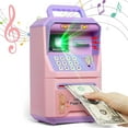 thumbnail image 1 of KIMHY Piggy Bank for Kids with Fingerprint Lock, ATM Money Bank Saving Box for Cash & Coins for Girls Birthday Children's Day Halloween Christmas Toys, 1 of 7