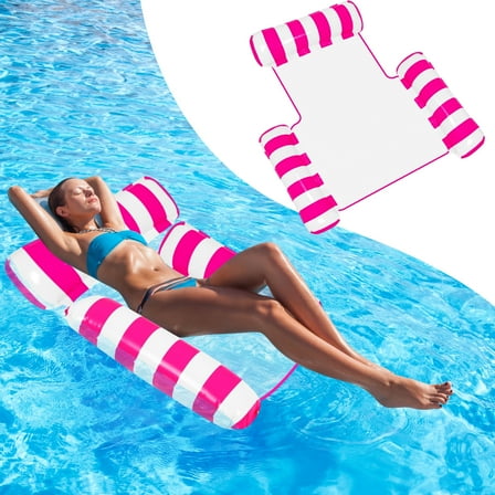 Pool Floats for Adults, KIMHY Pool Floats Rafts with Headrest, Inflatable Pool Lounge Chairs, Floating Water Hammock for Pool Party Summer Water Fun